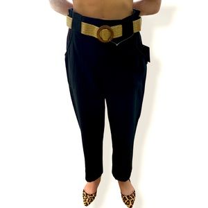 Wide leg Belted Paperbag Pant